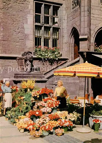 AK / Ansichtskarte Goettingen Niedersachsen Blumenmarkt am Rathaus Universitaetsstadt Kat. Goettingen