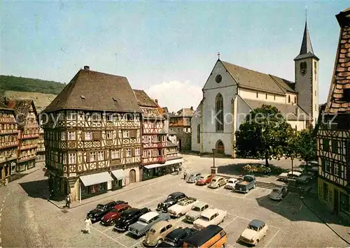 AK / Ansichtskarte Mosbach Baden Palmsches Haus Stadtkirche Fachwerkhaeuser Kat. Mosbach