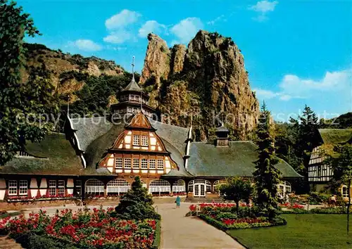 AK / Ansichtskarte Bad Muenster Stein Ebernburg Baederhaus mit Rheingrafenstein Kat. Bad Muenster am Stein Ebernburg