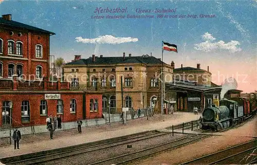 AK / Ansichtskarte Herbesthal Wallonie Grenzbahnhof letzte deutsche Bahnstation vor Belgien Kat. 