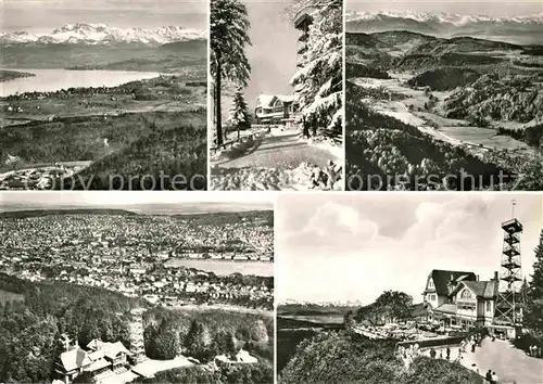 AK / Ansichtskarte Uetliberg ZH Berghaus Uto Kulm Aussichtsturm Alpenpanorama