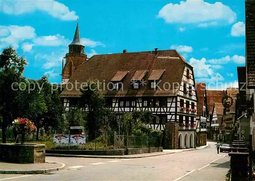 AK / Ansichtskarte Dornstetten Wuerttemberg Ortsmotiv an der Kirche Fachwerkhaeuser Luftkurort im Schwarzwald Kat. Dornstetten