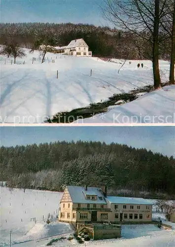 AK / Ansichtskarte Gras Ellenbach Cafe Pension Gassbachtal Winterpanorama Kat. Grasellenbach