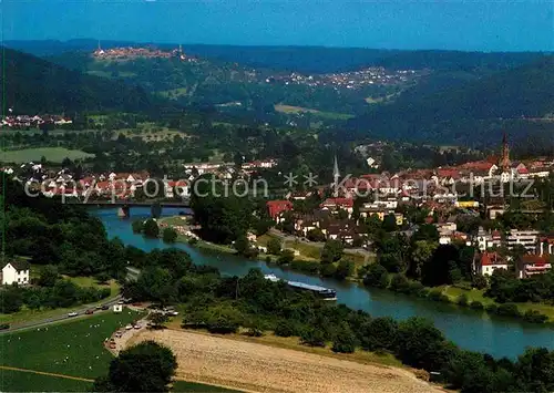 AK / Ansichtskarte Neckargemuend Panorama mit Dilsberg Fliegeraufnahme Kat. Neckargemuend