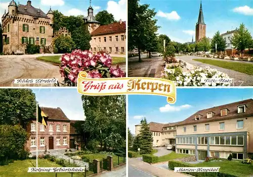 AK / Ansichtskarte Kerpen Rheinland Schloss Loersfeld Kolping Geburtshaus Marien Hospital Stifts Platz Kat. Kerpen