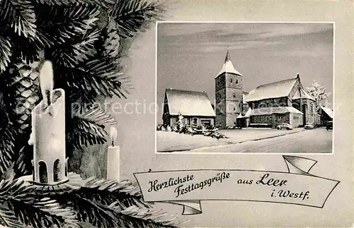 AK / Ansichtskarte Leer Westfalen Kirche Weihnachtskarte Winter  Kat. Horstmar