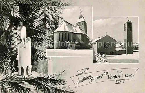 AK / Ansichtskarte Vreden Kirchen Weihnachtskarte Kat. Vreden