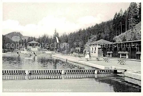 AK / Ansichtskarte Wildemann Schwimmbad Spiegeltal Kat. Wildemann Harz