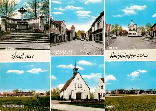 AK / Ansichtskarte Schoeppingen Ehrenmal Kirchen Rathaus Kasino  Kat. Schoeppingen