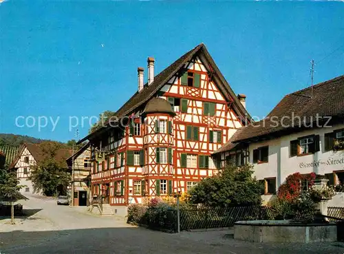 AK / Ansichtskarte Oberstammheim Ortsmotiv mit Gasthof Hirschen Fachwerkhaus Kat. Oberstammheim