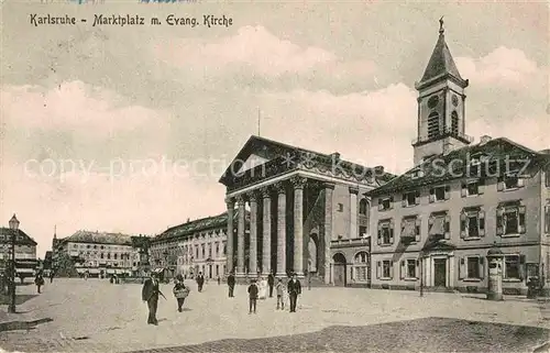 AK / Ansichtskarte Karlsruhe Baden Marktplatz Kirche