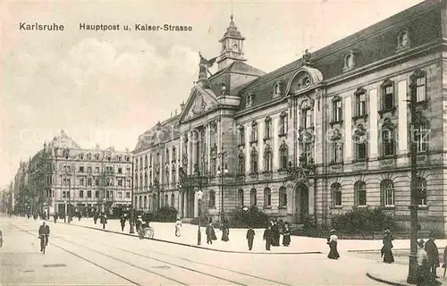 AK / Ansichtskarte Karlsruhe Baden Hauptpost Kaiserstrsse