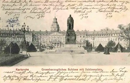 AK / Ansichtskarte Karlsruhe Baden Schloss Schlossplatz