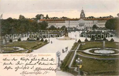 AK / Ansichtskarte Karlsruhe Baden Schlossplatz