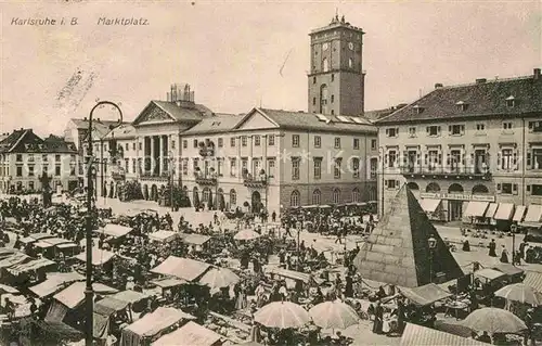 AK / Ansichtskarte Karlsruhe Baden Marktplatz