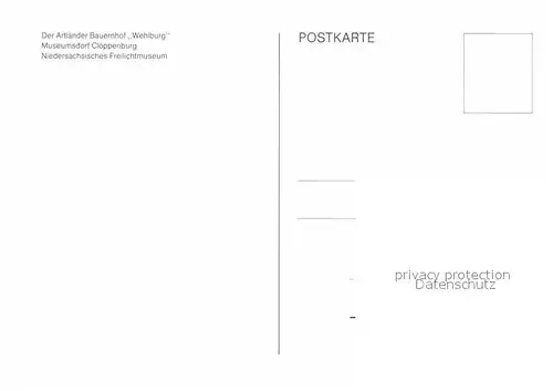 AK / Ansichtskarte Cloppenburg Artlaender Bauernhof Wehlburg Freilichtmuseum Kat. Cloppenburg