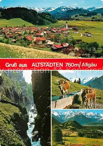 AK / Ansichtskarte Altstaedten Allgaeu Kuehe Wasserfall