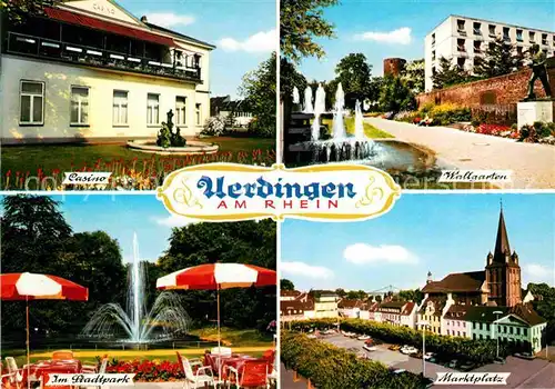 AK / Ansichtskarte Uerdingen Casino Wallgarten Marktplatz Stadtpark Kat. Krefeld