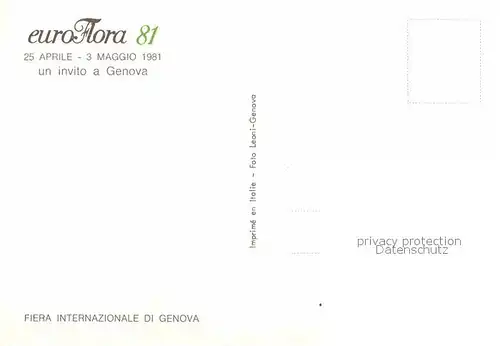 AK / Ansichtskarte Genova Genua Liguria Euro Flora 81 Kat. Genova