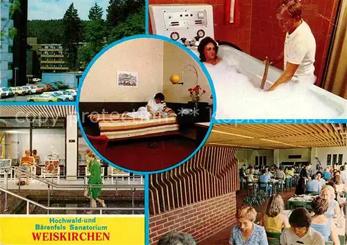 AK / Ansichtskarte Weiskirchen Saar Hochwald und Baerenfels Sanatorium Wassertreten Massagebad Speisesaal Kat. Weiskirchen Saar