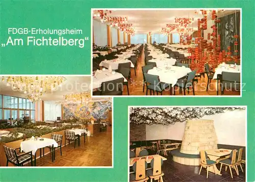 AK / Ansichtskarte Oberwiesenthal Erzgebirge FDGB Erholungsheim Am Fichtelberg Speisesaal Cafe Steigerzimmer Kat. Oberwiesenthal