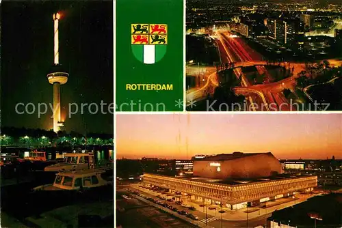 AK / Ansichtskarte Rotterdam Euromast Konzert und Kongresshalle Nachtaufnahmen Kat. Rotterdam