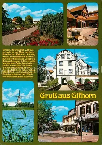 AK / Ansichtskarte Gifhorn Teilansichten Park Altstadt Windmuehle Kat. Gifhorn