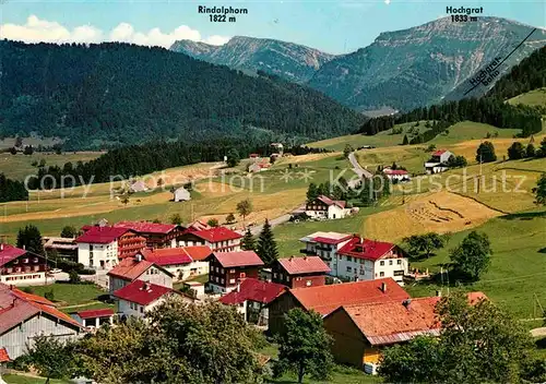 AK / Ansichtskarte Steibis Teilansicht mit Rindalphorn und Hochgrat Allgaeuer Alpen Kat. Oberstaufen