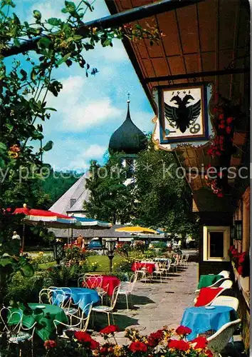 AK / Ansichtskarte Hinterzarten Hotel Adler Terrasse Kirche Maria in der Zarten Kurort im Schwarzwald Kat. Hinterzarten