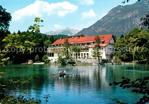 AK / Ansichtskarte Grainau Hotel Badersee Bootfahren Alpen Kat. Grainau