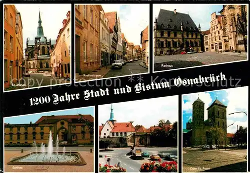 AK / Ansichtskarte Osnabrueck 1200 Jahre Stadt und Bistum St Marien Kirche Kranstrasse Rathaus Schloss Hegertor Dom St Peter Kat. Osnabrueck