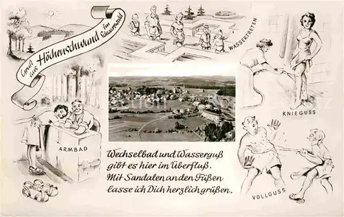 AK / Ansichtskarte Hoechenschwand Kurort im Schwarzwald Kuranwendungen Karikaturen Kat. Hoechenschwand