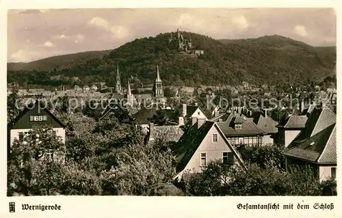 AK / Ansichtskarte Wernigerode Harz Gesamtansicht mit Schloss Kat. Wernigerode
