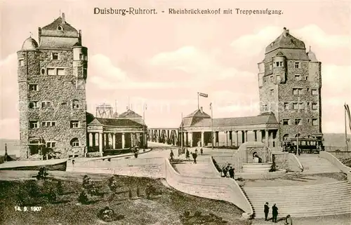 AK / Ansichtskarte Duisburg Ruhr Rheinbrueckenkopf Treppenaufgang  Kat. Duisburg
