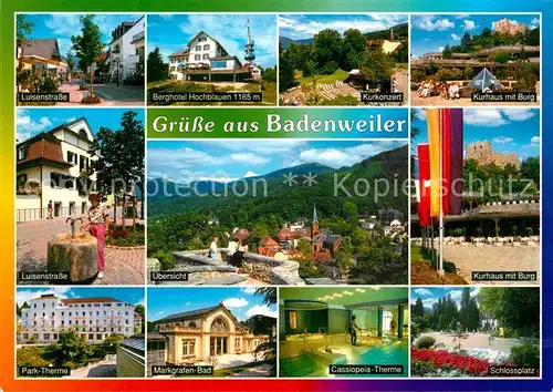 AK / Ansichtskarte Badenweiler Luisenstrasse Berghotel Hochblauen Kurhaus Burg  Kat. Badenweiler