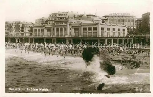 AK / Ansichtskarte Biarritz Pyrenees Atlantiques Casino Municipal Plage Kat. Biarritz