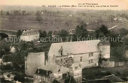 AK / Ansichtskarte Assier Chateau Monument historique Parc vue prise du Clocher Kat. Assier
