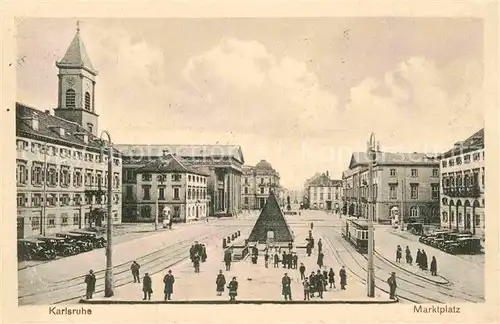 AK / Ansichtskarte Karlsruhe Baden Marktplatz Pyramide