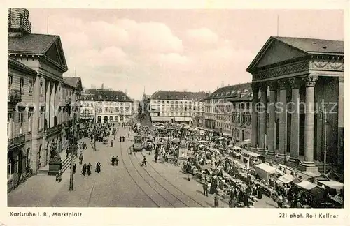 AK / Ansichtskarte Karlsruhe Baden Marktplatz