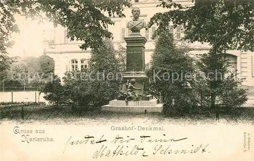 AK / Ansichtskarte Karlsruhe Baden Grashof Denkmal