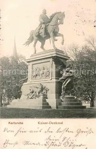 AK / Ansichtskarte Karlsruhe Baden Kaiserdenkmal