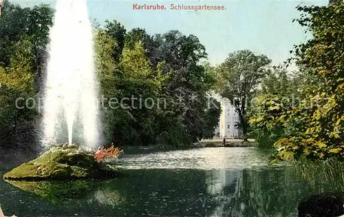 AK / Ansichtskarte Karlsruhe Baden Schlossgartensee