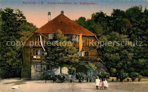 AK / Ansichtskarte Karlsruhe Baden Schwarzwaldhaus Stadtgarten