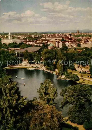 AK / Ansichtskarte Karlsruhe Baden Stadtgartensee Schwarzwaldhalle