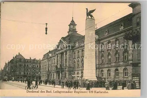 AK / Ansichtskarte Karlsruhe Baden Denkmal badisches Leibgrenadier Regiment 109