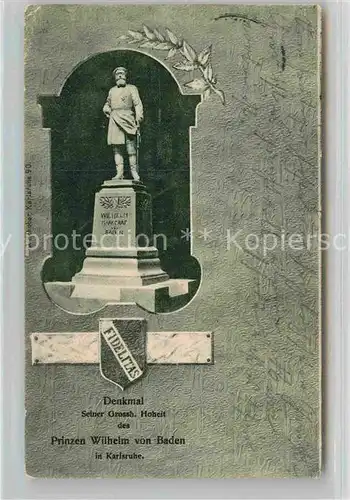 AK / Ansichtskarte Karlsruhe Baden Denkmal Prinz Wilhelm von Baden