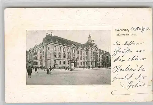 AK / Ansichtskarte Karlsruhe Baden Kaiserliche Post