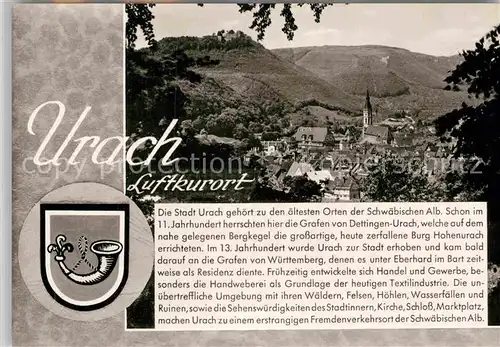 AK / Ansichtskarte Urach Bad Panorama Kat. Bad Urach