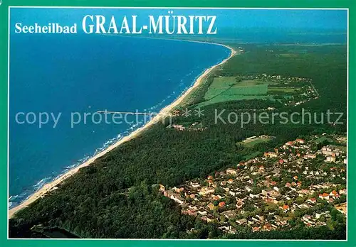 AK / Ansichtskarte Graal Mueritz Ostseebad Fliegeraufnahme mit Strand Kat. Seeheilbad Graal Mueritz