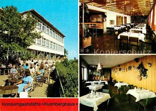 AK / Ansichtskarte Saalfeld Saale Restaurant Kulmberghaus Gnomenbar Jaegerstube Kat. Saalfeld
